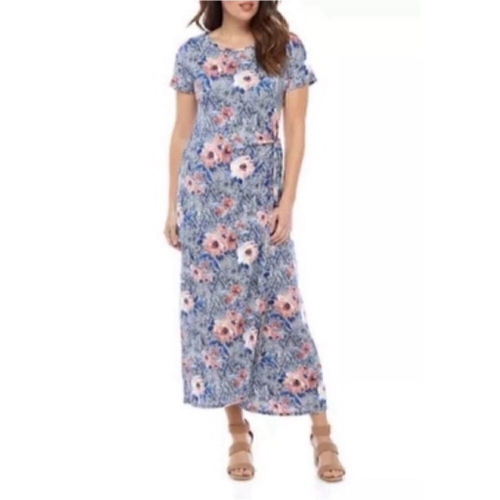 Take 50% OFF- Ronni Nicole Floral Faux Wrap Maxi Dress, Size-S
